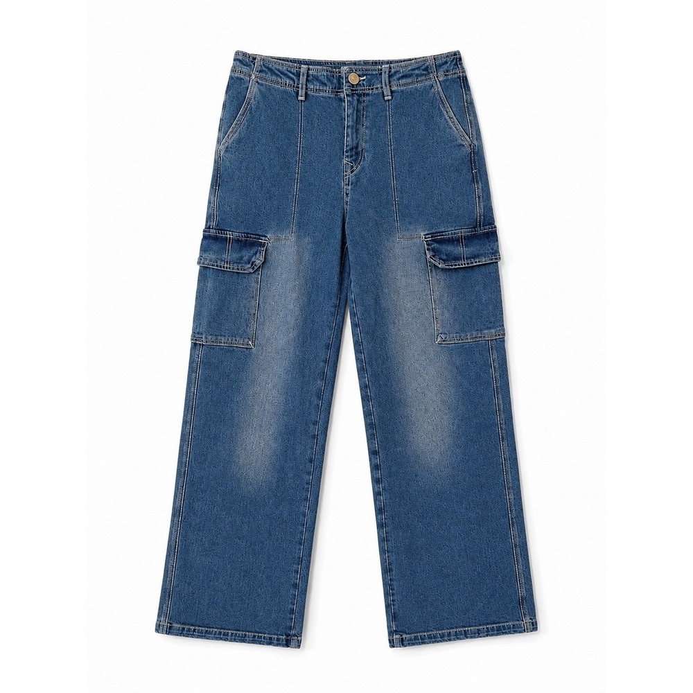 True Religion Mens Cargo Jeans Medium‎ Wash Wide Leg Denim Size 30